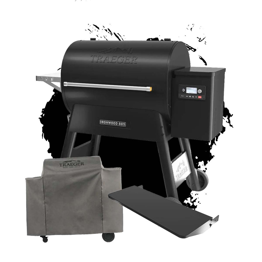 Pelletsgrill Ironwood 885 svart inkl. grilltrekk forfra