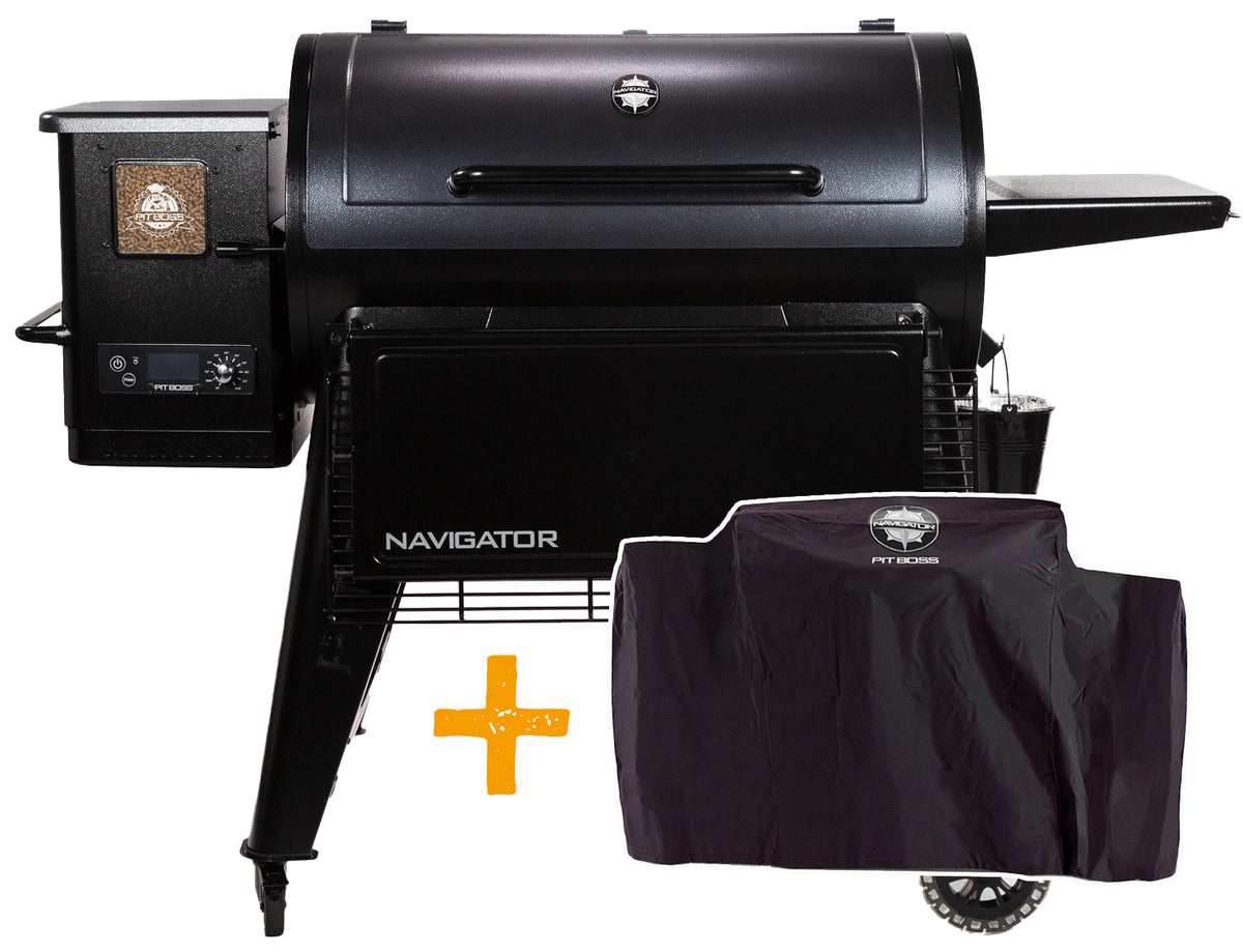 Pelletsgrill Navigator 1150 med grilltrekk støpejernsrist forfra