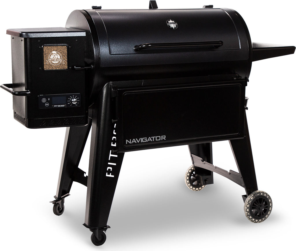 Pelletsgrill Navigator 1150 støpejernsrist 2 nivåer med åpen lokk