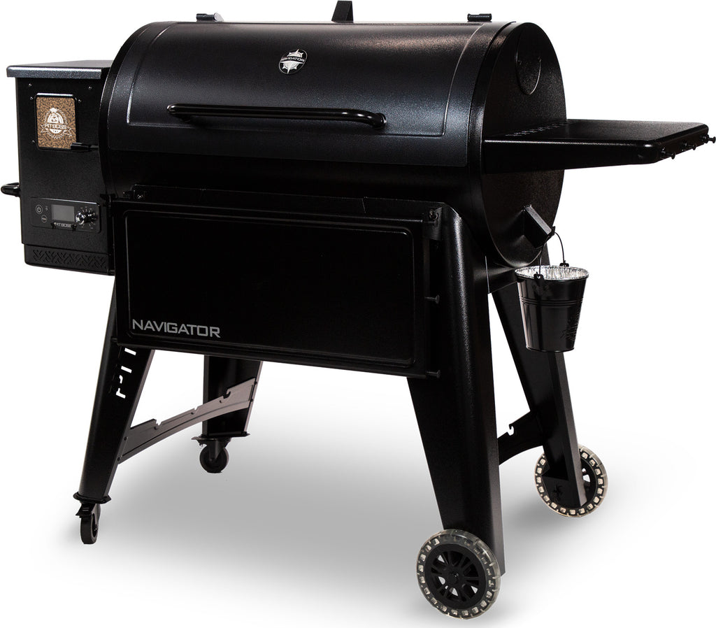 Pelletsgrill Navigator 1150 støpejernsrist 2 nivåer håndtak og hjul