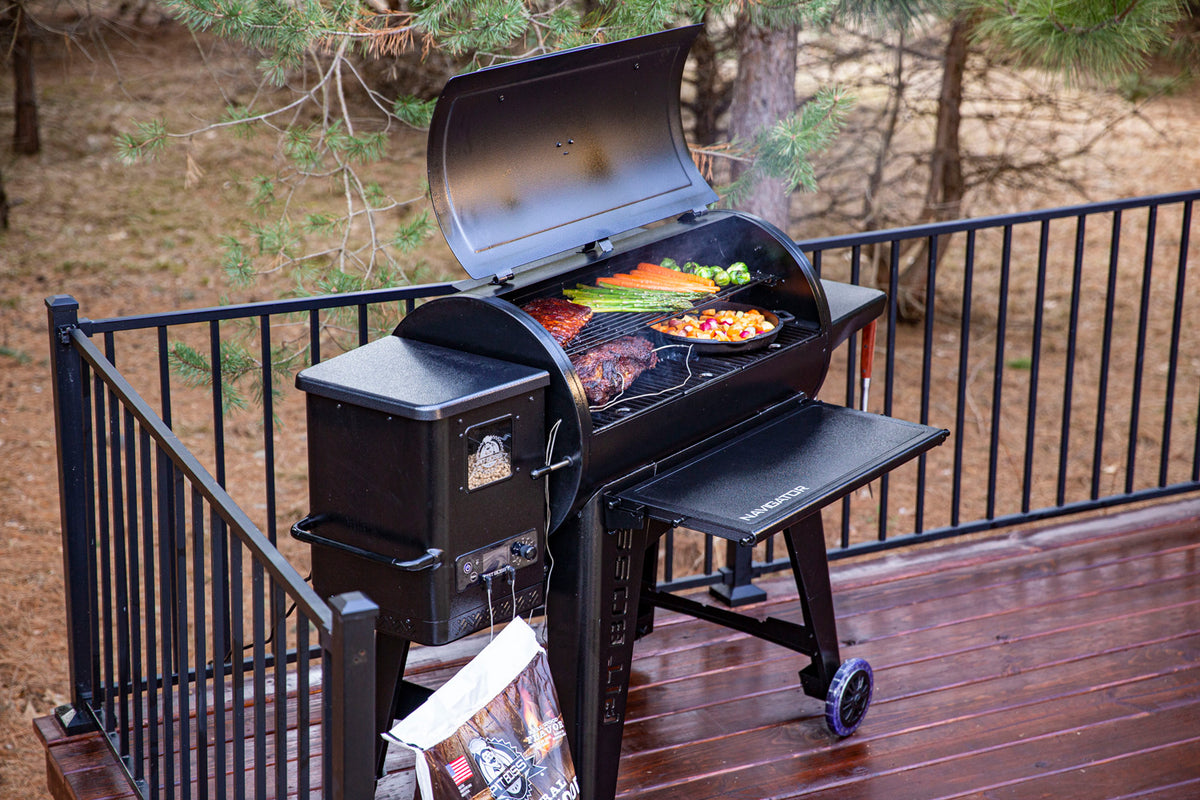 Pelletsgrill Navigator 1150 støpejernsrist 2 nivåer LED-display