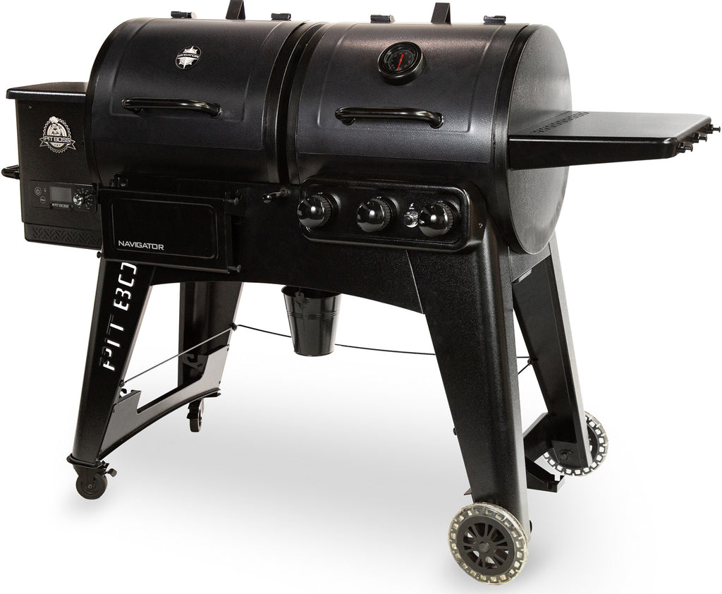 Pelletsgrill Navigator 1230 kombi med gassgrill 3 brennere detalj