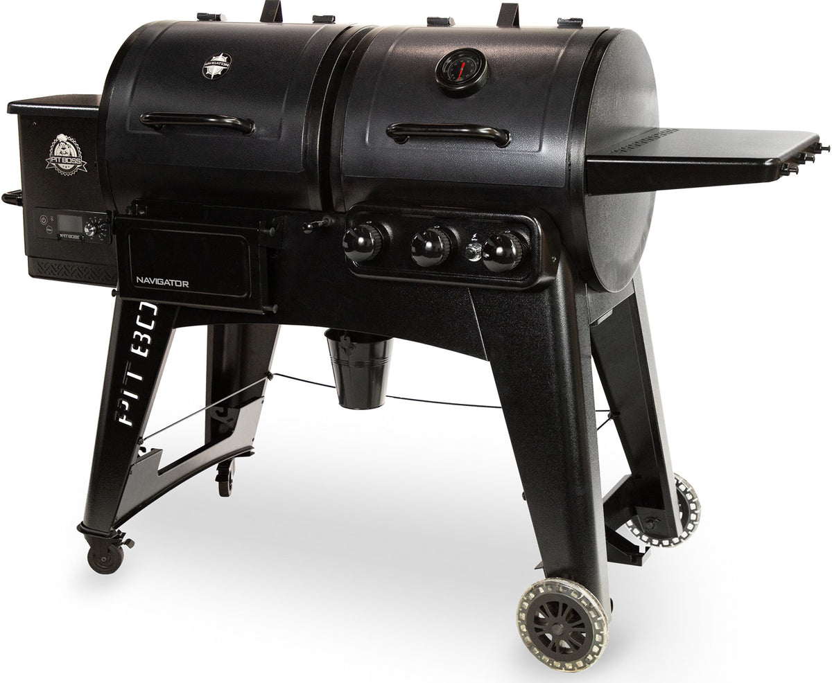 Pelletsgrill Navigator 1230 kombi med gassgrill 3 brennere detalj