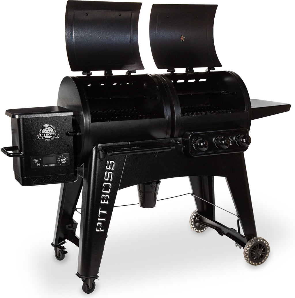 Pelletsgrill Navigator 1230 kombi med gassgrill 3 brennere åpen luke