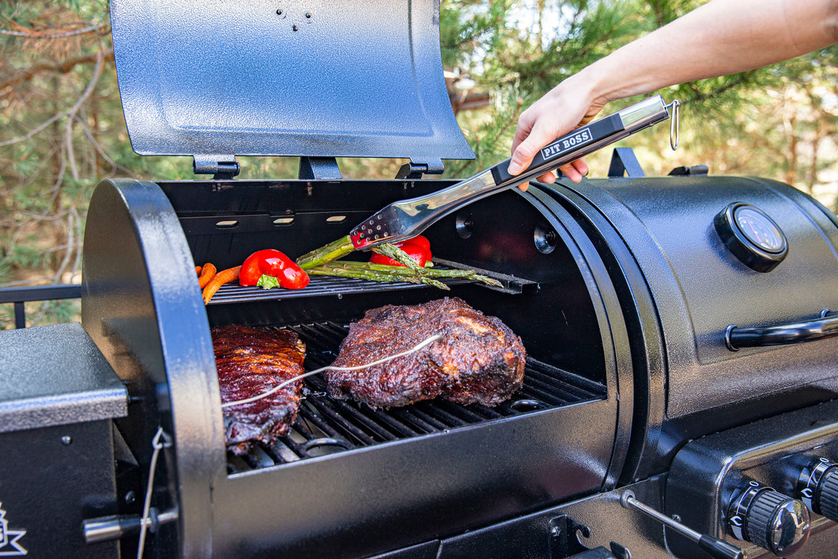 Pelletsgrill Navigator 1230 kombi med gassgrill 3 brennere digitalt display