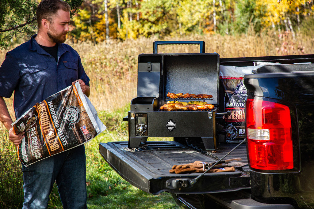 Pelletsgrill Navigator 150 portabel kompakt - Pit Boss bærehåndtak