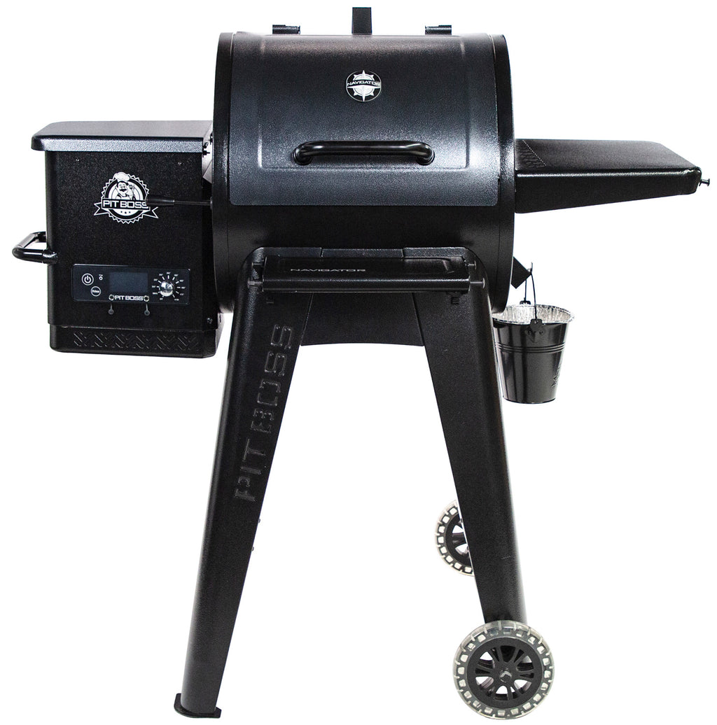 Pelletsgrill Navigator 550 med grilltrekk støpejernsrist bakside