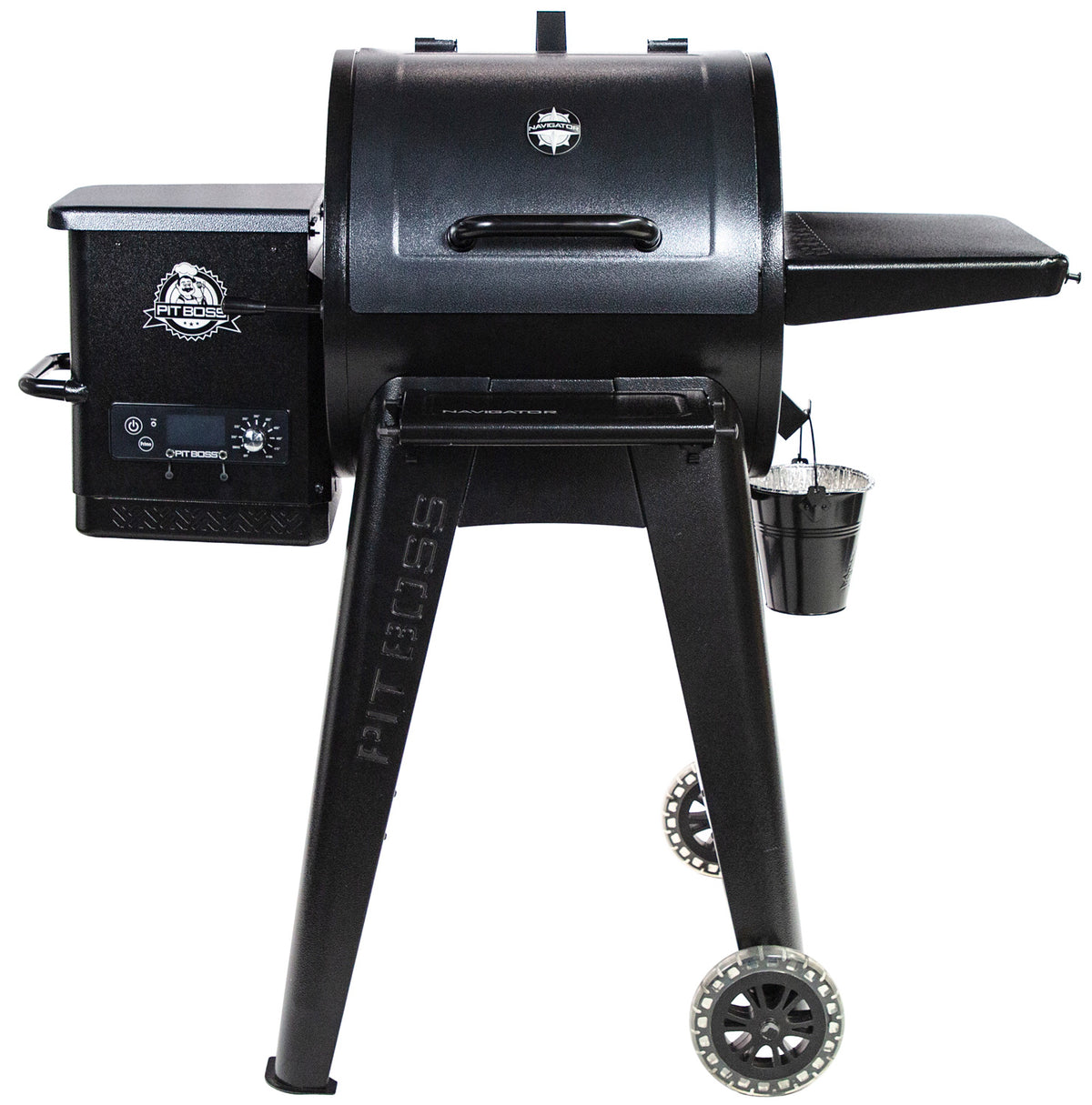 Pelletsgrill Navigator 550 med grilltrekk støpejernsrist bakside