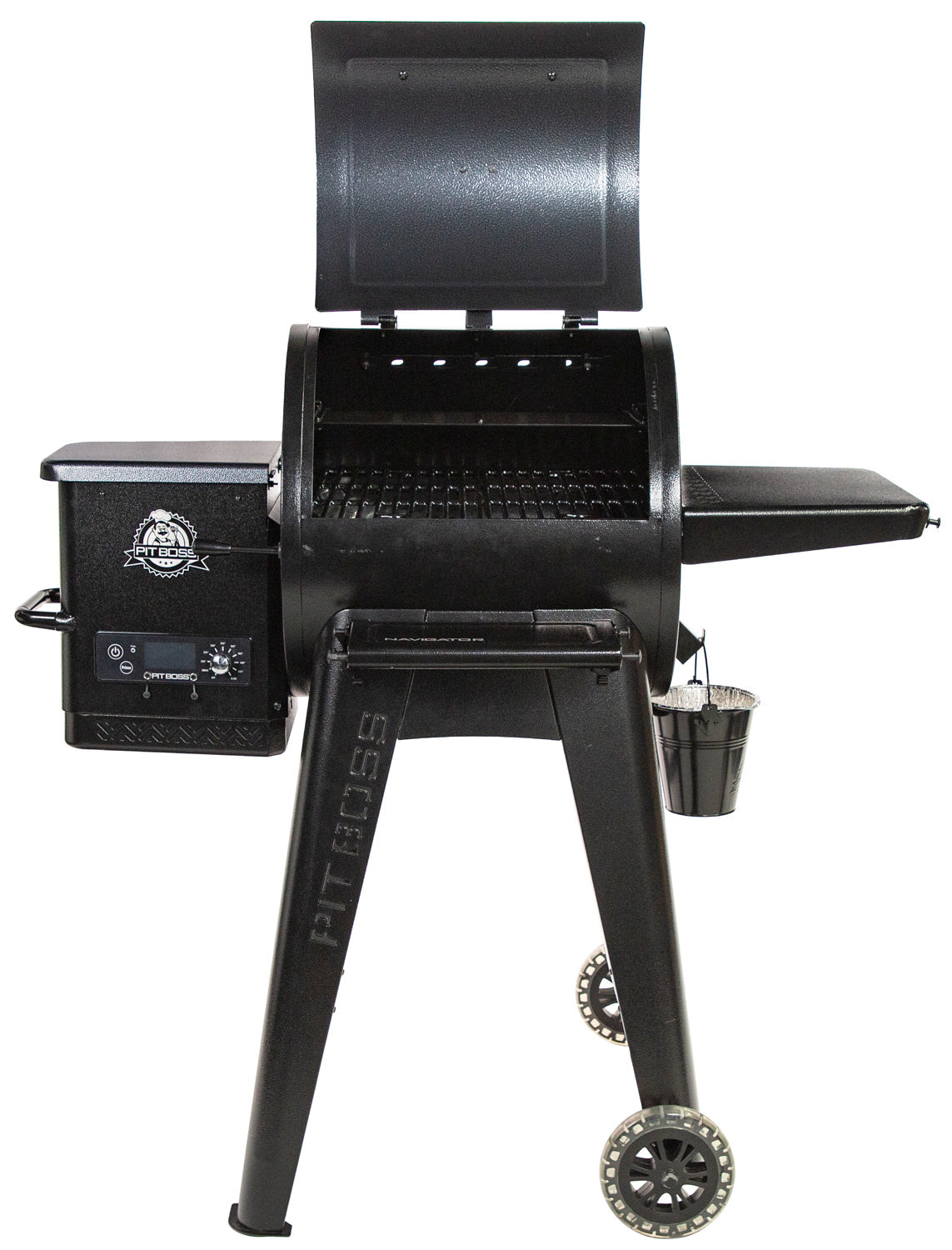 Pelletsgrill Navigator 550 med grilltrekk åpen lokk