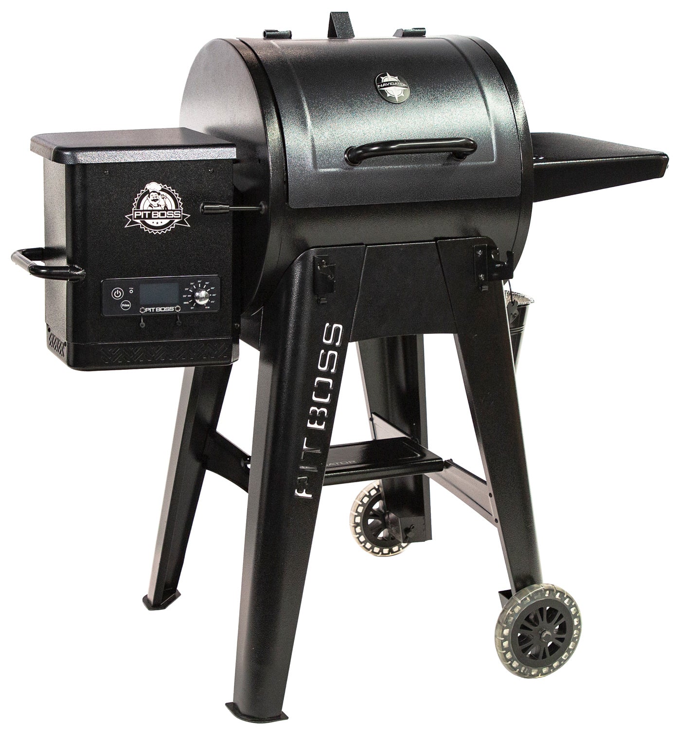 Pelletsgrill Navigator 550 inkl grilltrekk støpejernsrist pelletsbeholder detalj