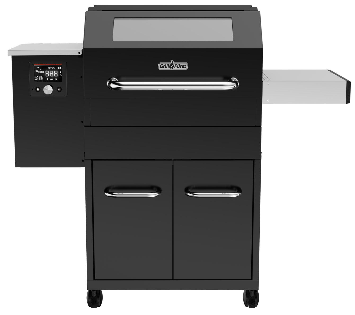 Pelletsgrill S280 rustfritt stål rist 60 cm forside