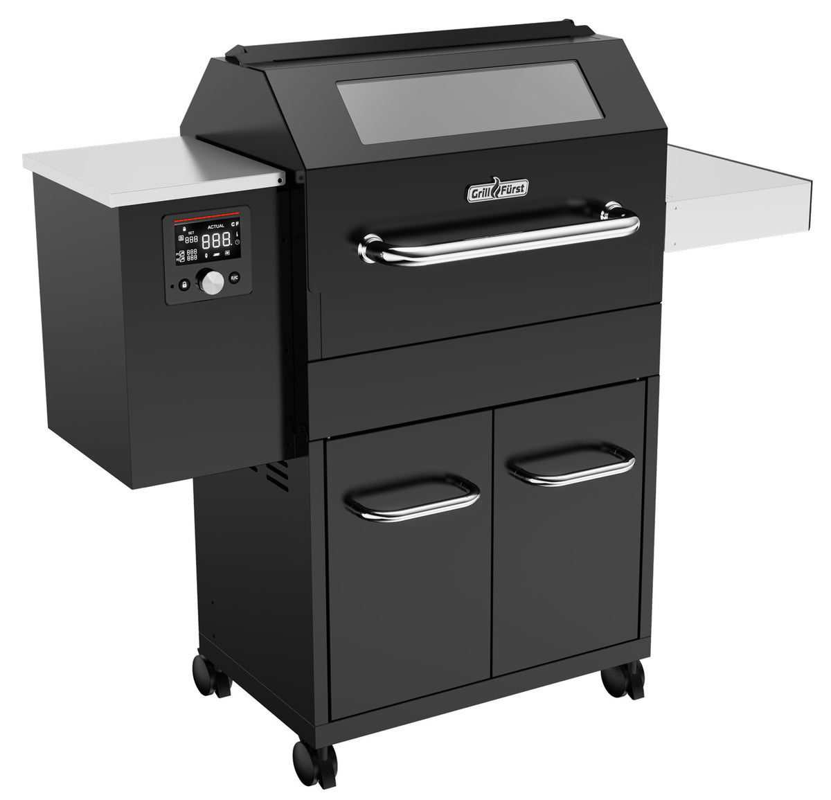 Pelletsgrill S280 rustfritt stål rist 60 cm bakside