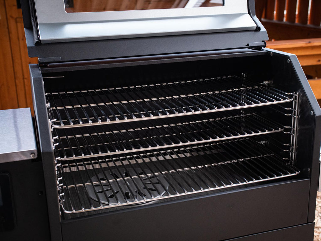 Pelletsgrill S280 rustfritt stål rist 60 cm nærbilde av grillrist