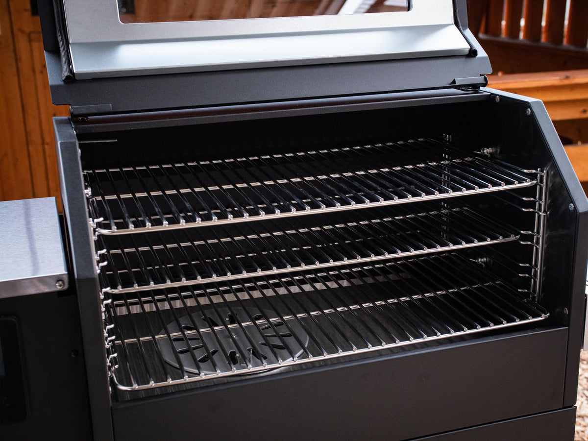 Pelletsgrill S280 rustfritt stål rist 60 cm nærbilde av grillrist