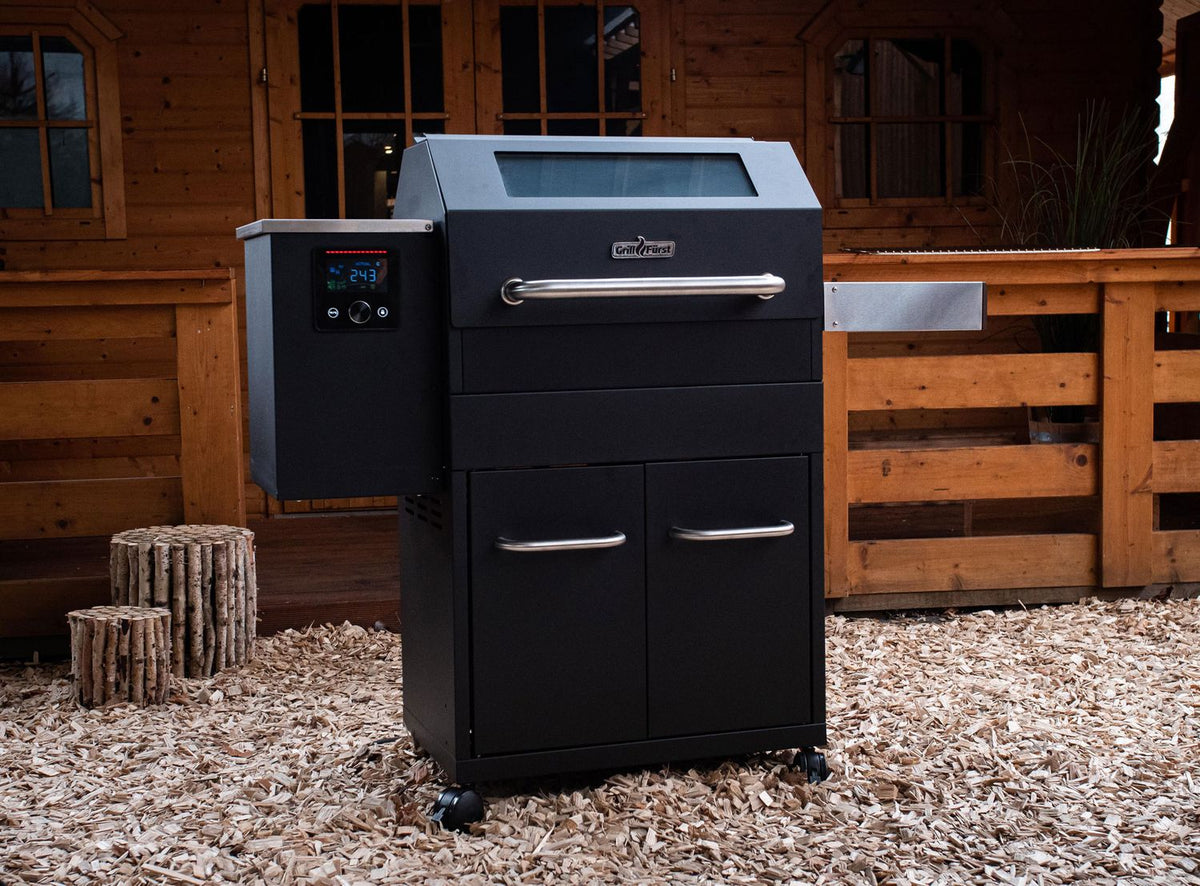 Pelletsgrill S280 rustfritt stål rist 60 cm detalj av kontrollpanel
