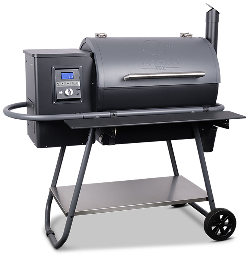Pelletsgrill Sheriff med hylle PaperBlank svart forfra