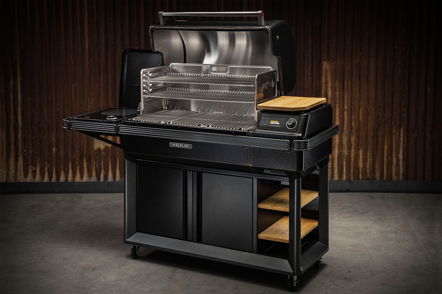 Detalj av pelletsgrill Timberline XL med WiFire og Meater
