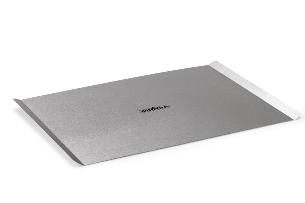 Pizzabrett rustfritt stål 40x30 cm rektangulært Grillfürst forfra