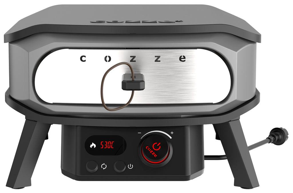 Pizzaovn elektrisk PREMIUM 34 cm roterende pizzastein bakside