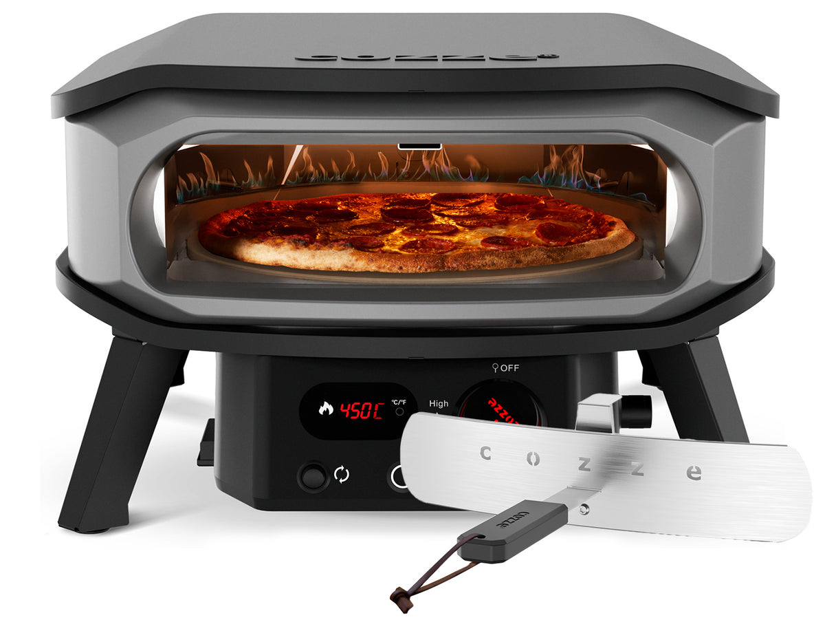 Pizzaovn gass PREMIUM 34 cm roterende pizzastein - Cozze forfra
