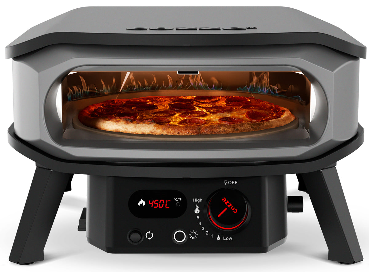 Nærbilde av roterende pizzastein i Pizzaovn gass PREMIUM 34 cm roterende pizzastein - Cozze