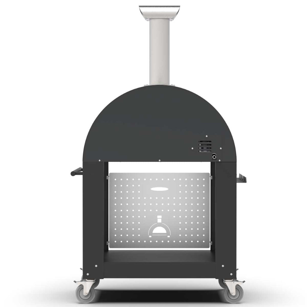 Pizzaovnstativ for 2 Pizze Classico & Moderno svart montert med pizzaovn