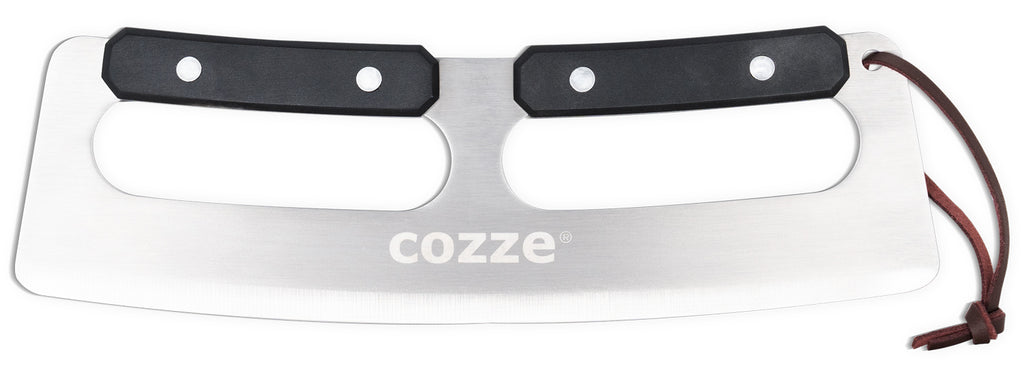 Pizzaskjærer med dobbeltgrep 38 cm rustfritt stål - Cozze forfra
