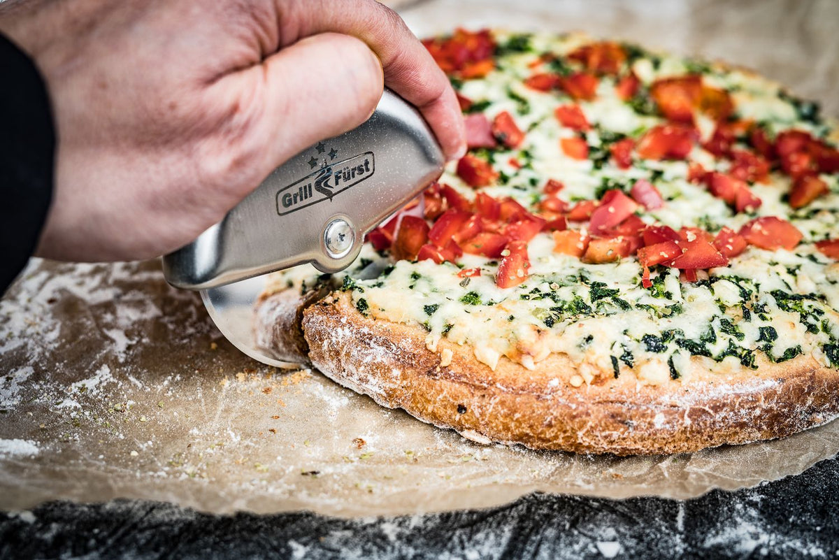 Pizzaskjærer rustfritt stål Ø 8 cm - Grillfürst i gaveeske