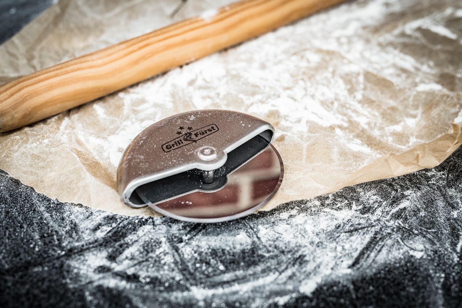 Pizzaskjærer rustfritt stål Ø 8 cm - Grillfürst skjærer pizza