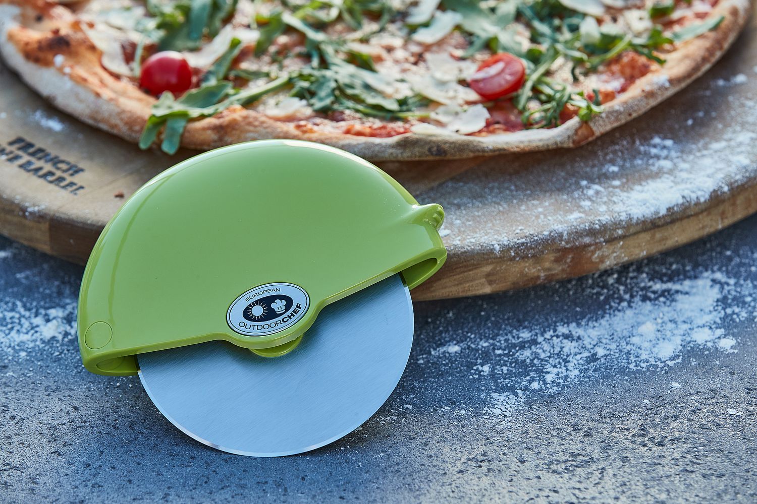 Nærbilde av skjærehjul på Pizzaskjærer XL rustfritt stål 10 cm - Outdoorchef