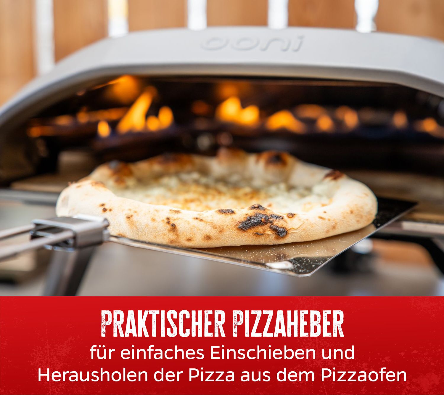 Pizzaspade rustfritt stål sammenleggbar 57 cm Grillfürst detalj av håndtak