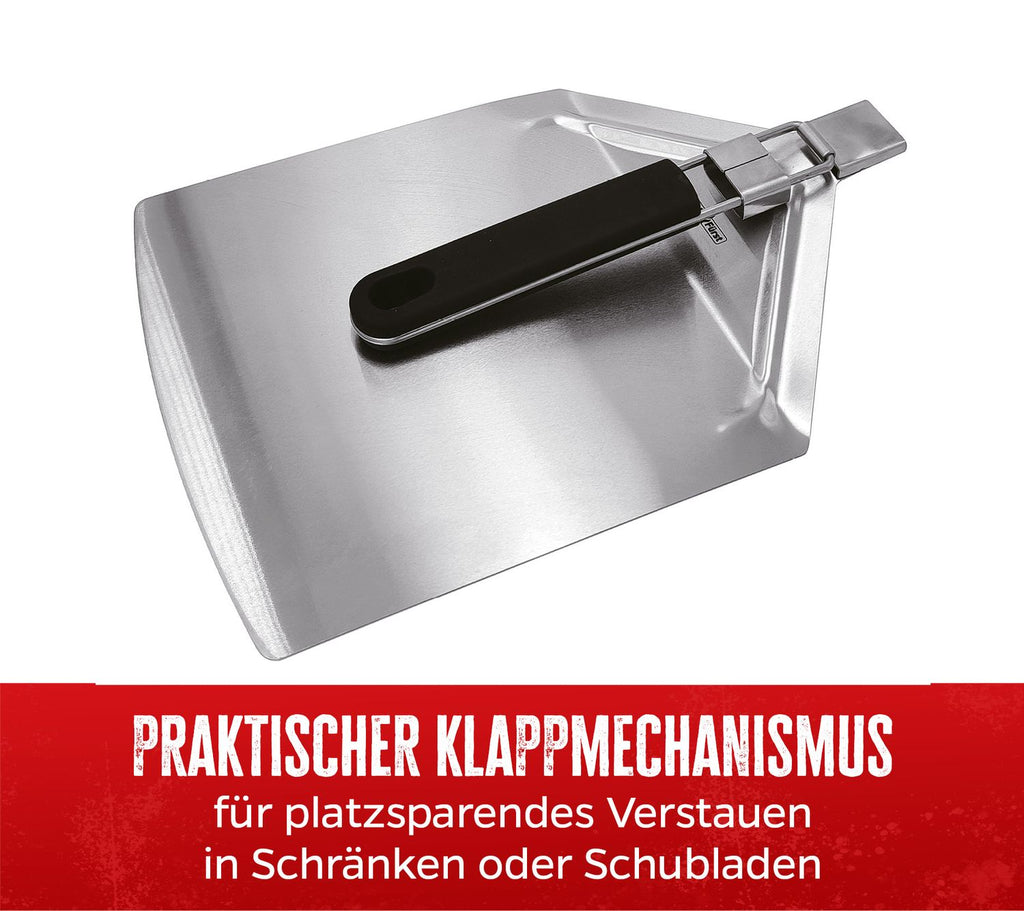 Pizzaspade rustfritt stål sammenleggbar 57 cm sammenlagt