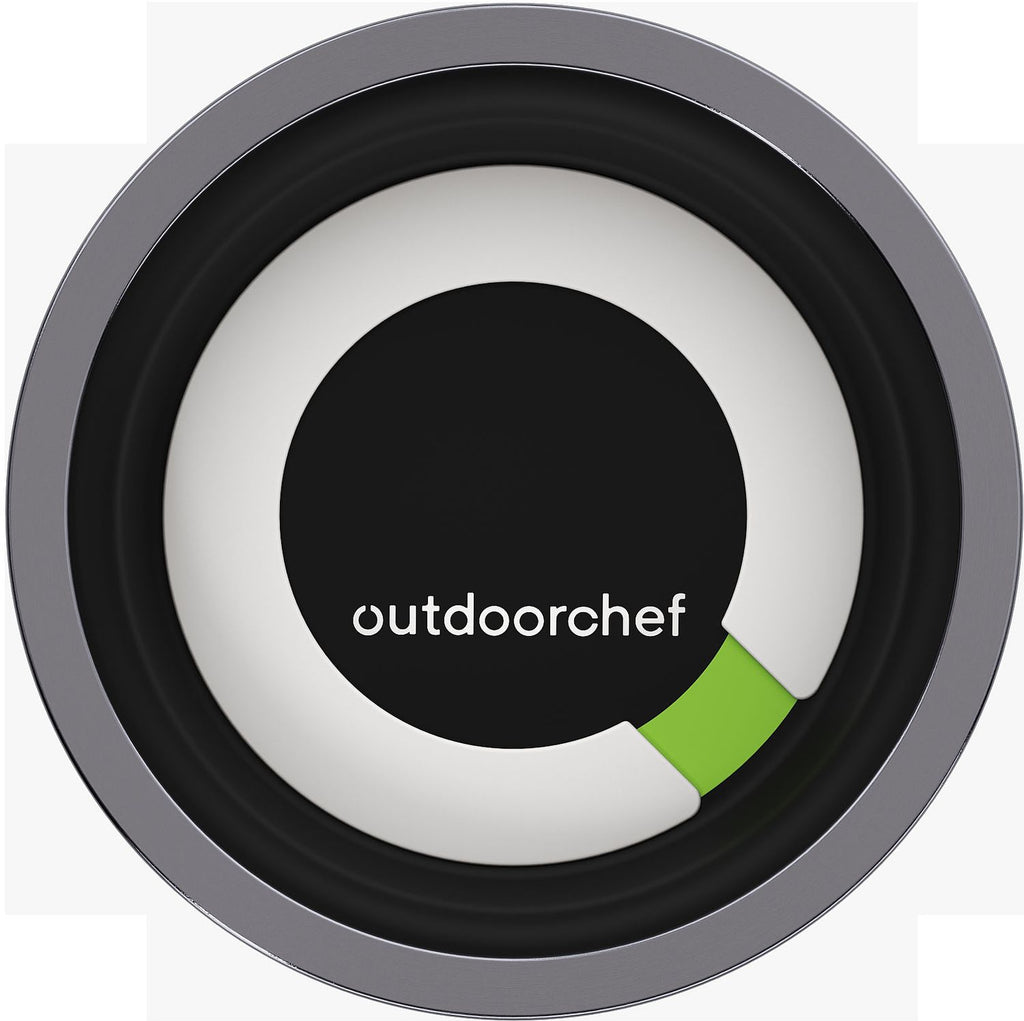 Bakside av Pizzastein Ø 41 cm cordierit med temperaturindikator Outdoorchef