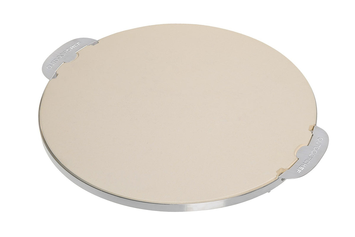 Pizzastein 570 Ø 41,5 cm med rustfritt stål-ramme for grill