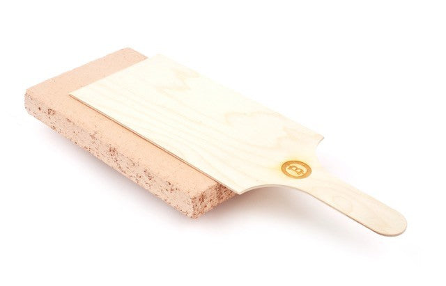 Pizzastein med pizzaspade for Beefer One 26,5x15,7 cm detalj og materialer