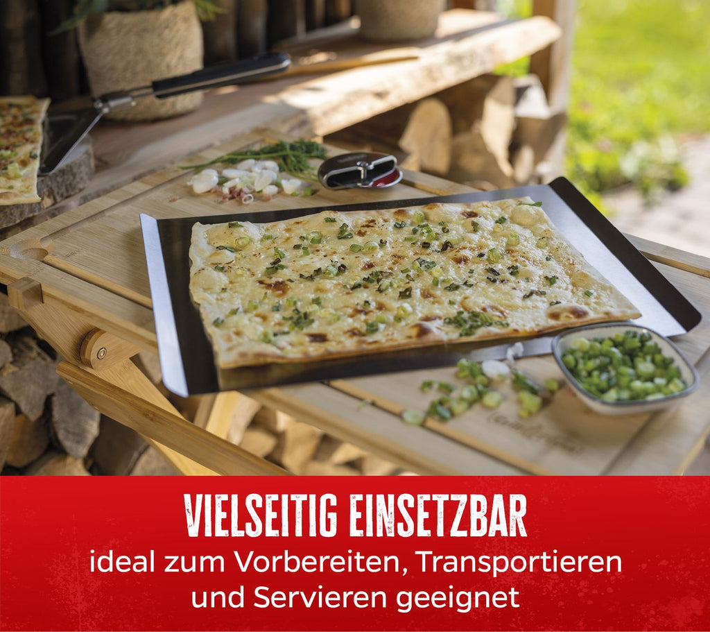 Pizzastein rektangulær 40 x 30 cm med pizzabrett pakket i emballasje