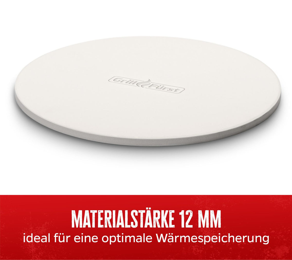 Pizzastein rund Ø 33 cm med pizzabrett - Grillfürst