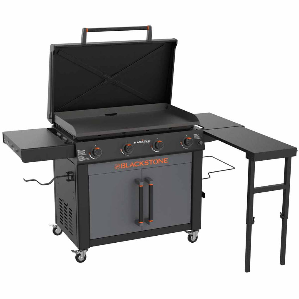 Plancha 36" grillstasjon med klappbord 4 brennere - Blackstone forfra