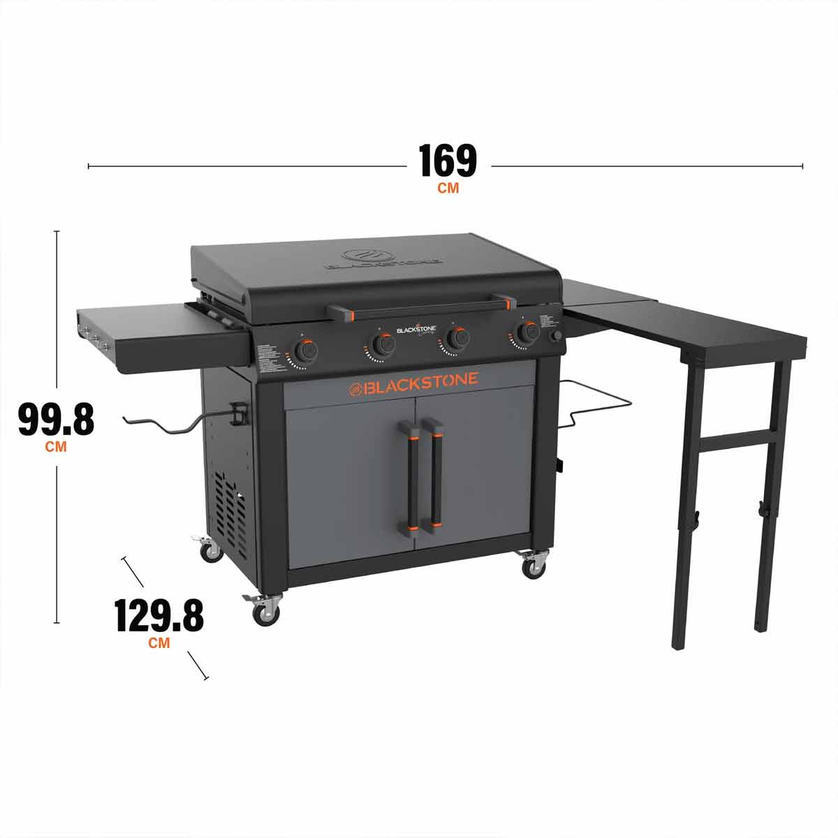 Plancha 36" grillstasjon med klappbord 4 brennere - Blackstone samlet oversikt