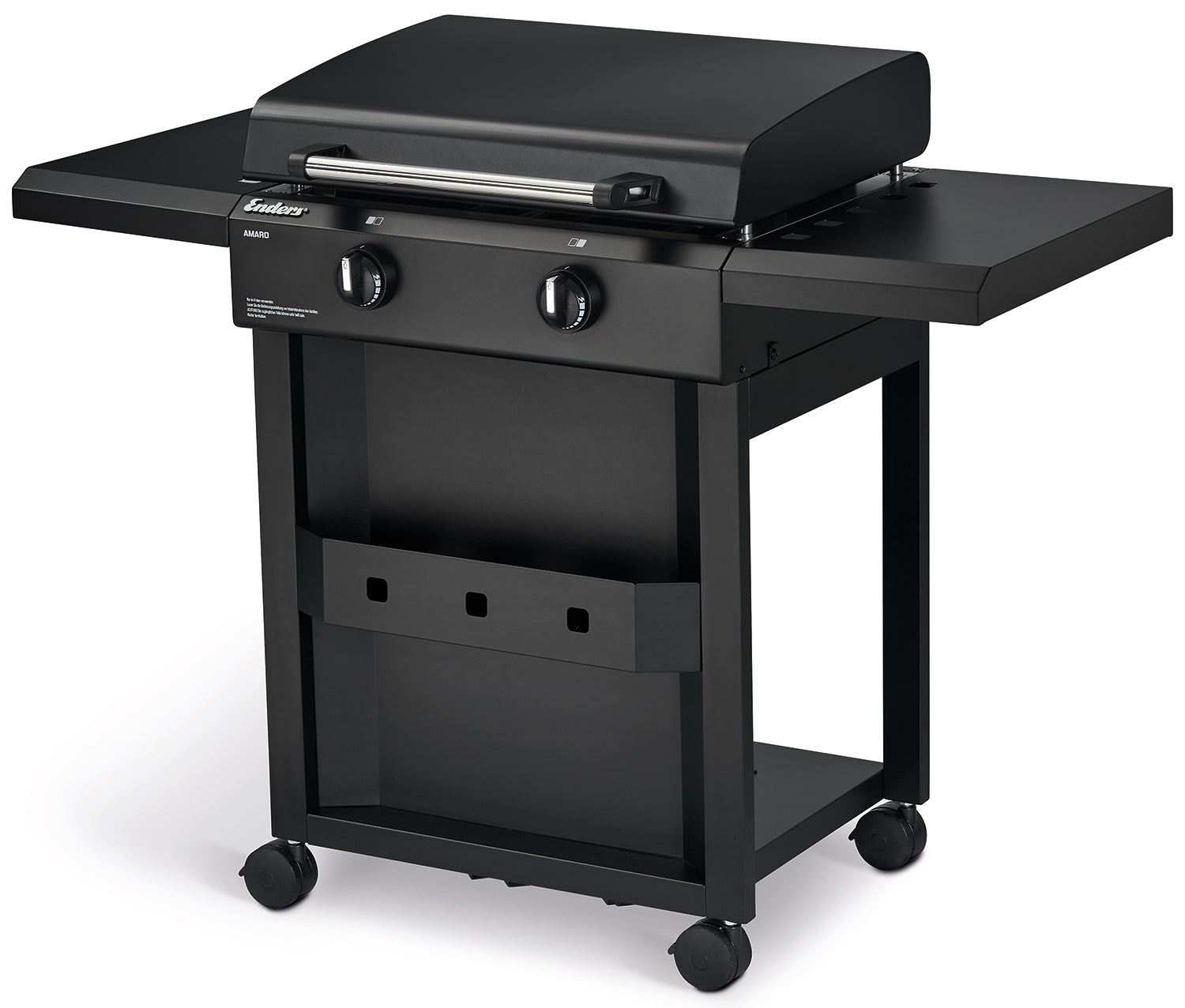 Plancha gassgrill Amaro 2 rustfritt stål 2 brennere sett forfra