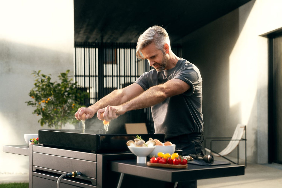Plancha gassgrill Edition One 60 cm støpejern med vogn detalj på brennere