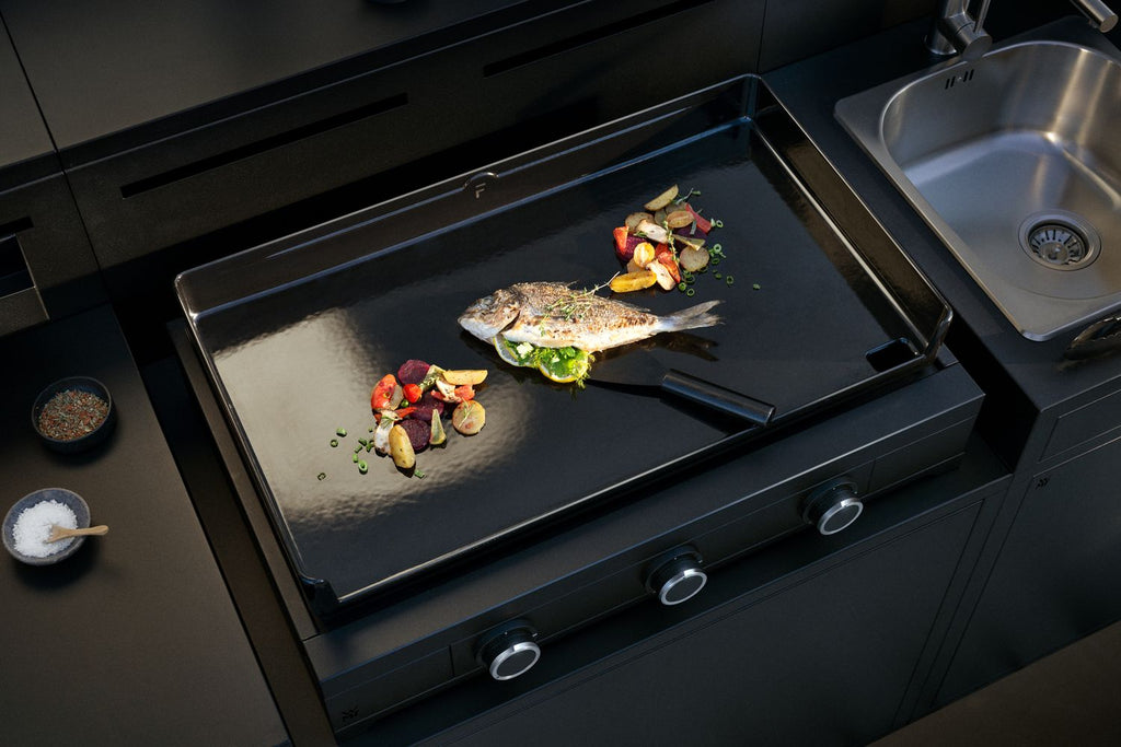 Plancha gassgrill Edition One 75 cm støpejern 3 brennere - WMF detalj av brennere