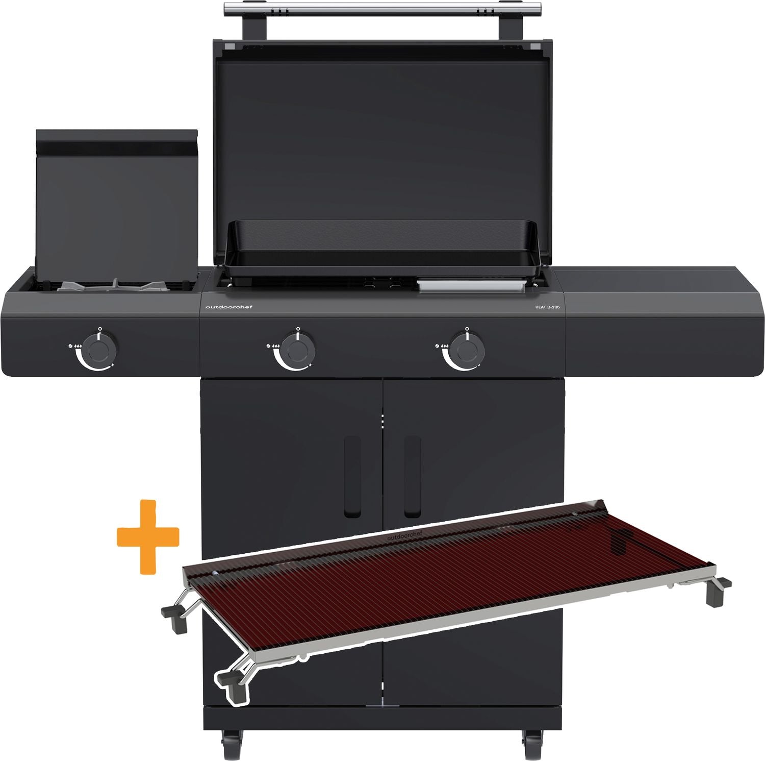 Plancha gassgrill HEAT C-265 Blazing Zone med Blazinglas forfra