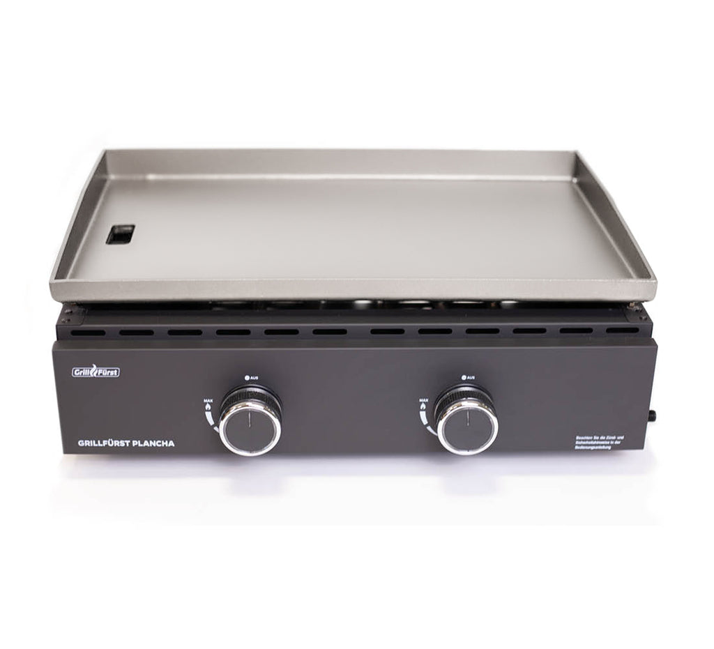 Plancha grill 2 brennere 7 kW rustfritt stål 56 cm forfra