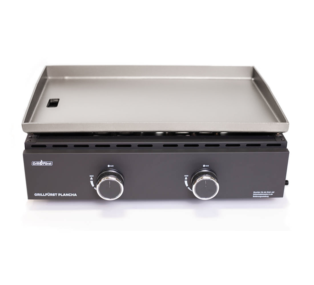 Plancha grill 2 brennere 7 kW rustfritt stål 56 cm forfra