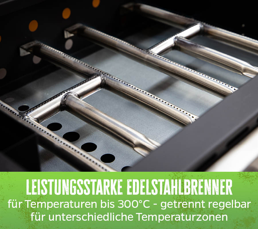 Detalj av rustfri stålplancha på Plancha grill 2 brennere 7 kW rustfritt stål 56 cm