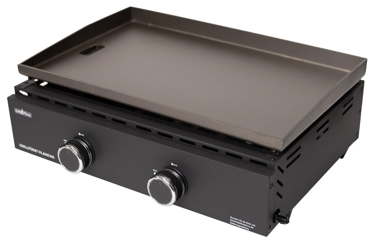 Plancha grill 2 brennere 7 kW rustfritt stål med tilbehør nærbilde av grillflate