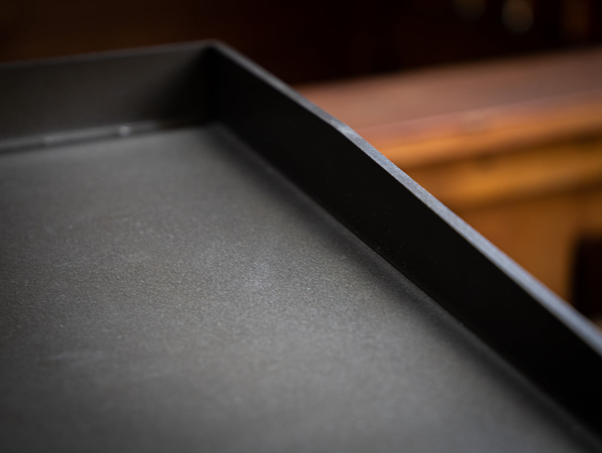 Plancha grill 2 brennere 7 kW rustfritt stål med tilbehør sideprofil