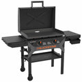 Plancha grill 28" Iron Forged med lokk 2 brennere 73 cm - Blackstone forfra