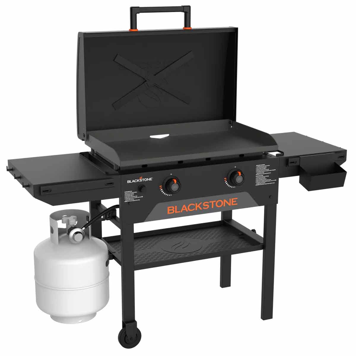 Detalj av brennere på Plancha grill 28" Omnivore inkl. lokk 2 brennere - Blackstone